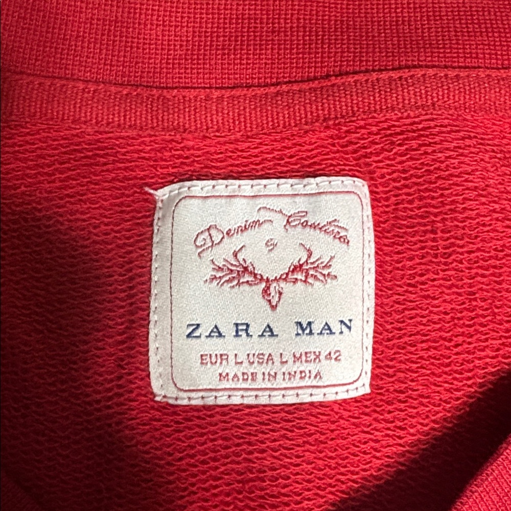 Zara Man Red 'Revive' Short Sleeve Tee - Picture 5 of 10